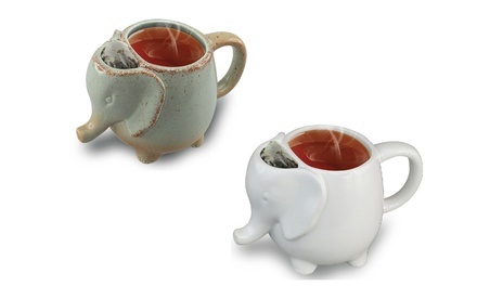 Elephant Tea Mug with Tea Bag Holder