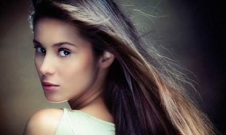 Cut Package with Partial or Full Highlights or Color Retouch, or a Keratin Treatment (Up to 64% Off)