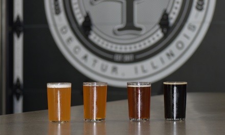 One or Two Flights of House Beers with One, or Two Empty Growlers at The Door 4 Brewing Co. (Up to 53% Off)