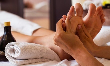 Foot Reflexology, Sea-Salt Soak, & Hot Stone w/ Optional Back Acupressure at Relax Rite Massage (Up to 56% Off)
