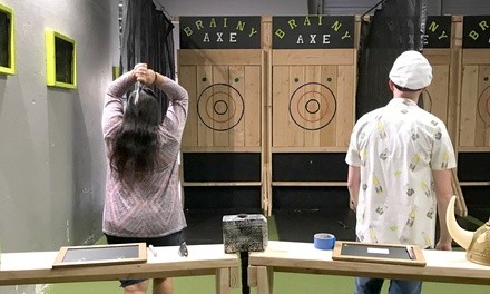 Axe-Throwing Session for Two, Four, or Up to Ten People at Brainy Actz (Up to 33% Off)