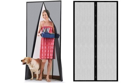 Magnetic Screen Door Self Sealing Mesh Curtain Full Frame Hook and Loop