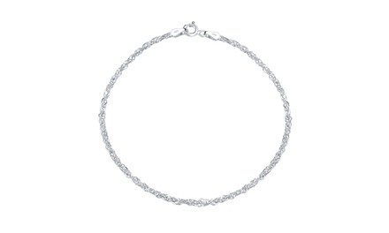 Bling Jewelry 925 Silver Anklet Singapore Chain Ankle Bracelet Italy