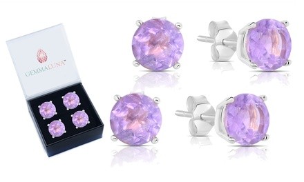 Gemma Luna 2.00 CTTW Genuine Amethyst Stud Earrings (1- or 2-Pack)   