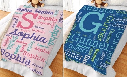 Personalized Kids' Sherpa Blanket from GiftsForYouNow.com (23% Off) 