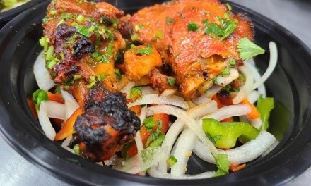 Indian Food and Drink for Takeout and Dine-In if Available at Desi Tadka (Up to 20% Off). Two Options Available.