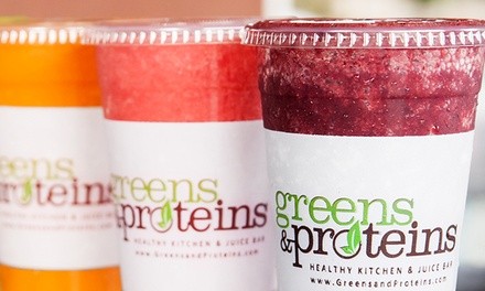 Food and Drinks at Greens and Proteins - West Tropicana (33%). Three Options Available.