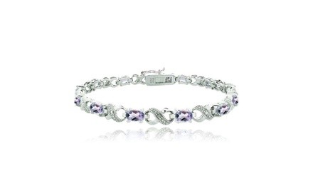 Amethyst & Diamond Accent Infinity Bracelet