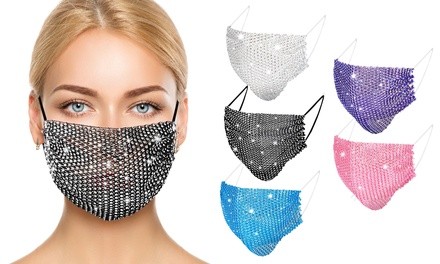 5-Pack Rhinestone Crystal Face Cover for Women
