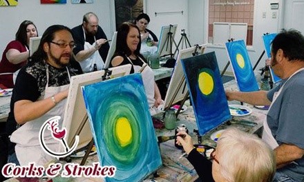 Two-Hour In-Studio BYOB Painting Class for One or Two at Corks & Strokes (Up to 44% Off)