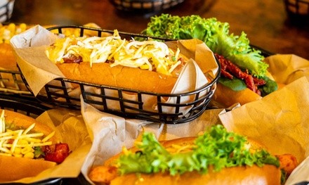 Food and Drink at Hot Doogy, Takeout and Dine-In (When Available) (Up to 33% Off). Two Options Available.