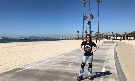 $28 for One Beginner Roller skating Lesson by the Beach  ($35 Value)