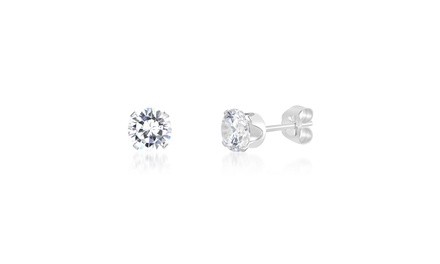 Sterling Silver CZ Stud Earring 