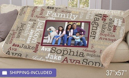 One Personalized Family Sherpa Blanket from Giftsforyounow.com (30% Off)