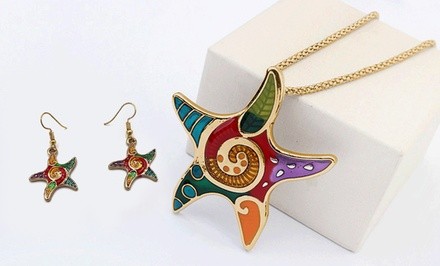 One, Two, or Three Enchanted Starfish Necklace and Earrings Sets from Novadab (Up to 86% Off)