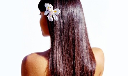 One Keratin Treatment with Haircut and Blowout at La Pearl Beauty Emporium (55% Off)