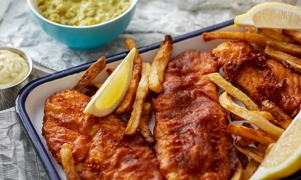 $3.50 for $5 Worth of Food and Drink for Carryout and Dine-In when Available at Churchills Fish and Chips