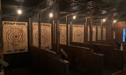 One 60-Minute Axe-Throwing Session for Two, Three, Four, or Six at Stump House Axe Throwing (Up to 44% Off)