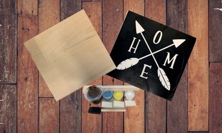 Online Wood-Sign Painting Kit for One from Make It Too! (Up to 41% Off). Two Options Available.