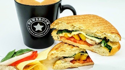 Food and Drinks at Newsroom Cafe, Takeout or Dine-In (When Available) (Up to 45% Off). Two Options Available.