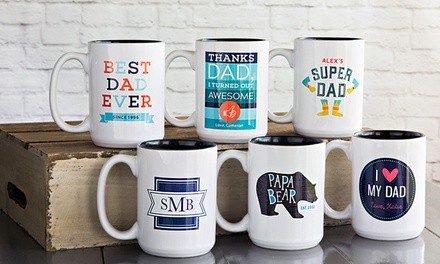 Personalized Mugs for Dad from Qualtry (Up to 82% Off). Five Options Available.  