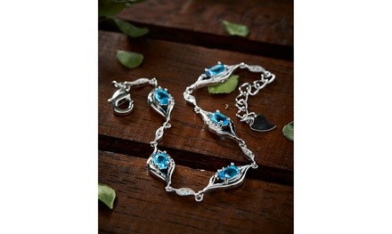 Sterling Silver & London Blue Eye Topaz Eye Bracelet