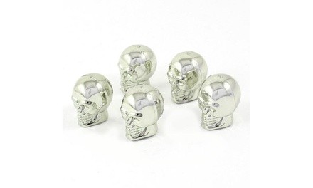 Shiny Skull Tire-Valve Covers (Set of 5)