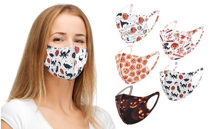 Fun Prints Reusable Halloween Face Masks (5-Pack)