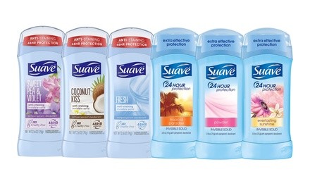6 Pack Suave Naturals Anti-Perspirant Deodorant 2.6oz