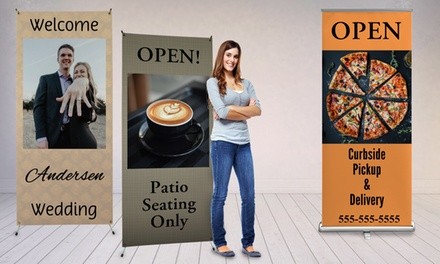 Personalized Roll-up Banner with Base or Stand-Up Graduation Banner with Stand from MailPix (Up to 76% Off)