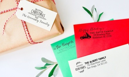 One, Two, or Three Personalized Holiday Stamps from 2712 Designs (Up to 72% Off)