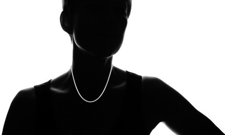  Sterling Silver 4mm Italian Herringbone Necklace 