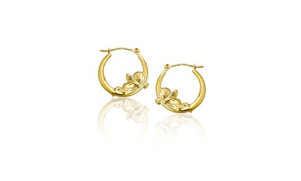14K Gold Angel  Earring