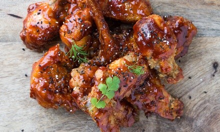 American Food and Drink or 30-Piece Family Pack at Wing Boss (Up to 40% Off). Three Options Available.