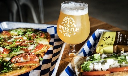 One or Two Pints with Food Credit for One or Two People at Noon Whistle Brewing (Up to 26% Off)