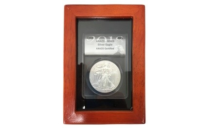 Mint-Grade 2013 Silver Eagle Dollar in Wooden Collector's Box