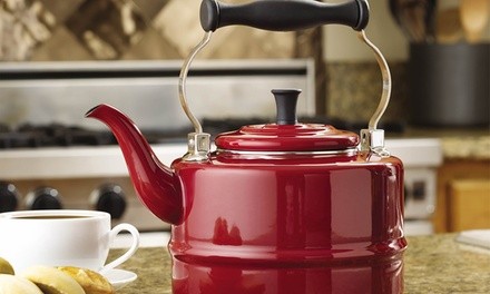 BonJour Coffee & Tea 2-Quart Porcelain Enameled Tea Kettle