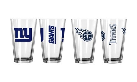 Giants or Titans NFL Logo Pint Glasses (2-Pack)