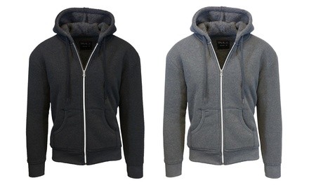 Men's Sherpa-Lined Fleece Hoodies (2-Pack) (Size S)