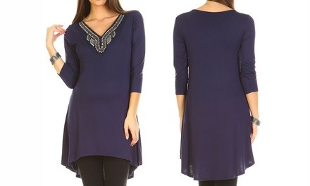 Women's Sofia Embellished Maternity Tunic (Size 2X)