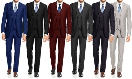 Braveman Men's Slim Suits (3-Piece). Big and Tall Sizes.