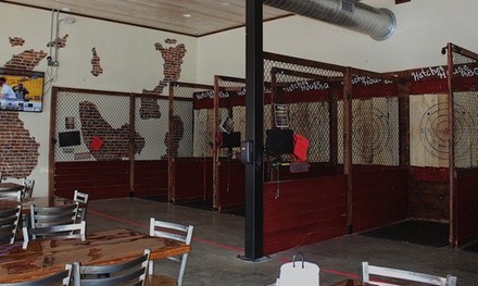 Axe Throwing with Food and Drink at Hatchet House BBQ (Up to 36% Off). Four Options Available.