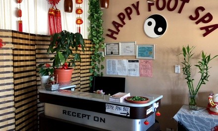 30-Minute Reflexology with Hot Stone or Hot Stone Massage with Aromatherapy at Happy Foot Spa (Up to 60% Off)
