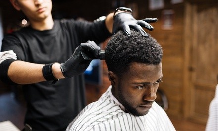 Haircut with All-Over Color or Conditioning Treatment at Fade Master Barber Salon (Up to 35% Off). 3 Options.