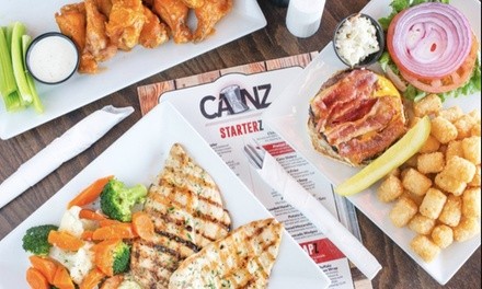 Food and Drink for Takoeut or Dine-In When Available at Canz Bar & Grill (Up to 30% Off). Two Options Available.