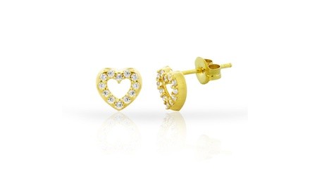 Kids Heart Earrings In 14kt Gold