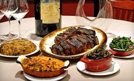 Dinner for Two or Four with Up to Two Wine Bottles at Club A Steak House (Up to 33% Off)