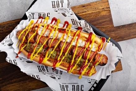 $12 for Food and Drink for Takeout or Dine-In When Available at The Original Hot Dog Factory ($15 Value)