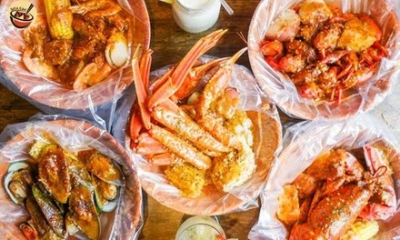 Seafood and Drink for Takeout or Dine-In at Happy Crab (Up to 42% Off). Two Options Available.