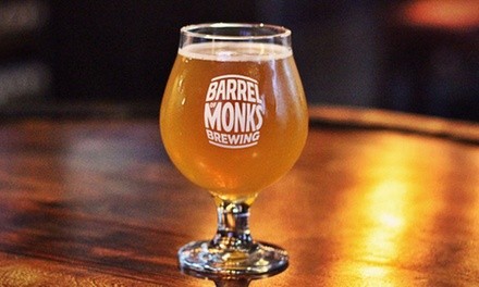 Beer Flight and Take-Home Four-Pack of 16-oz Cans at Barrel of Monks Brewing (Up to 30% Off). 